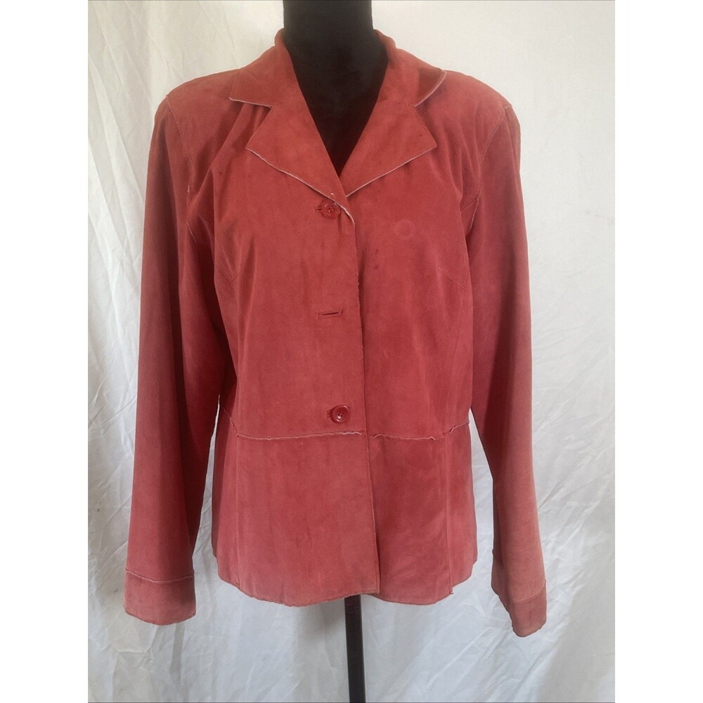 Vintage Ladies Red Suede leather Jacket Country western Prairie Horse equestrian
